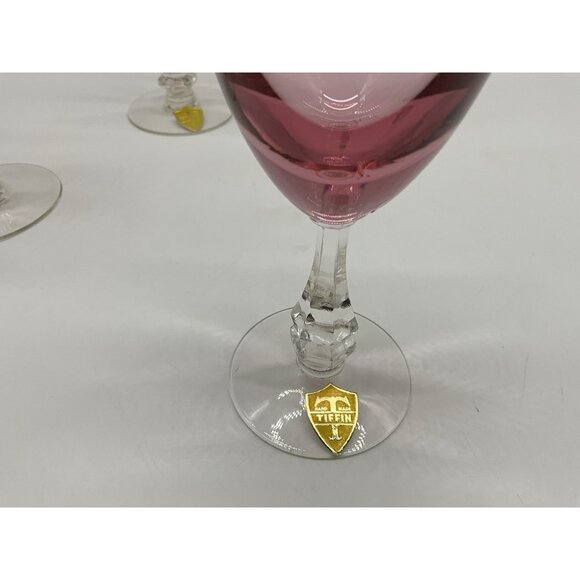 Tiffin Franciscan Wisteria Pink Wine Stemware Set of 4 Vintage Glassware MCM - Picture 7 of 11